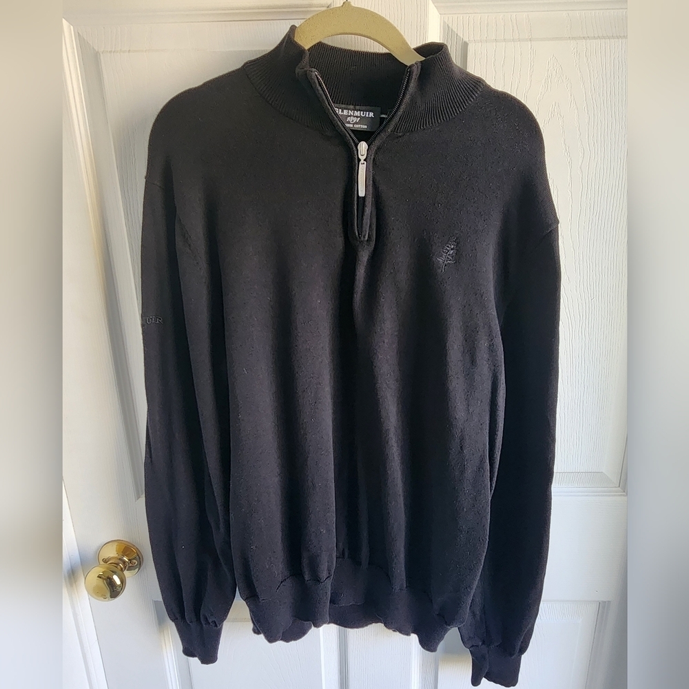 Glenmuir 1891 Premium Cotton Men's Golf sweater  Black Size Large